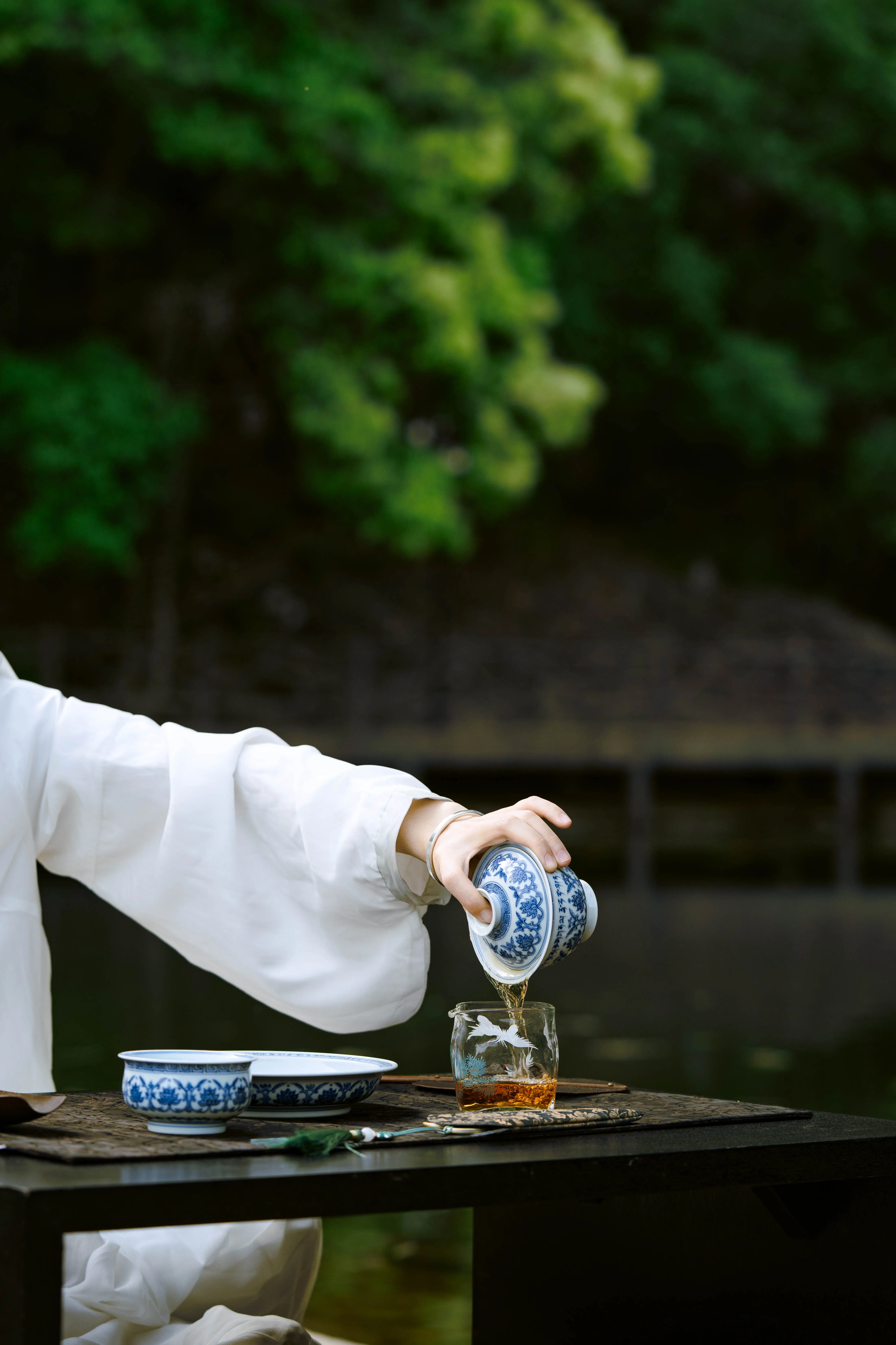 青花十字杵金刚莲套组