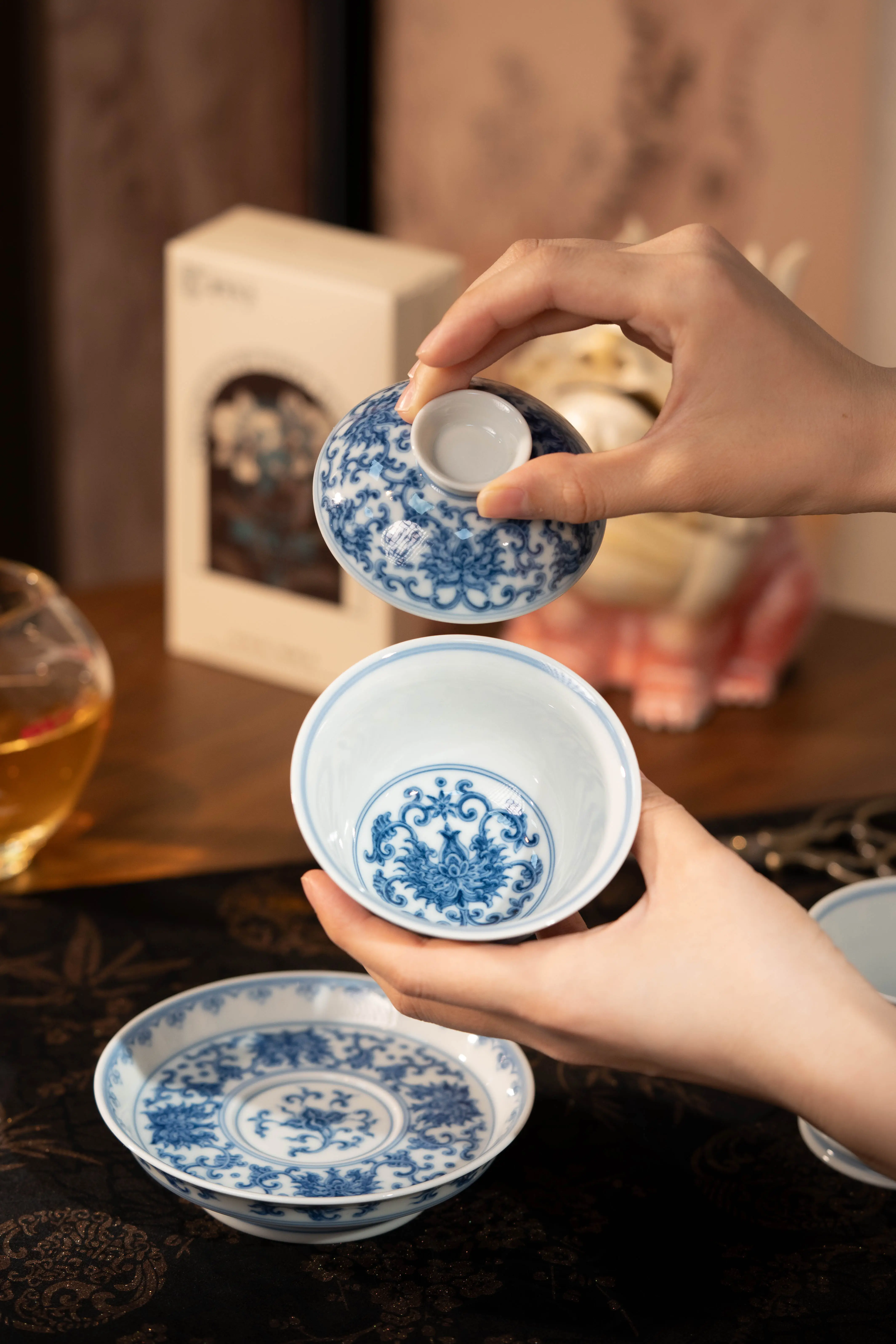 青花金刚莲套组