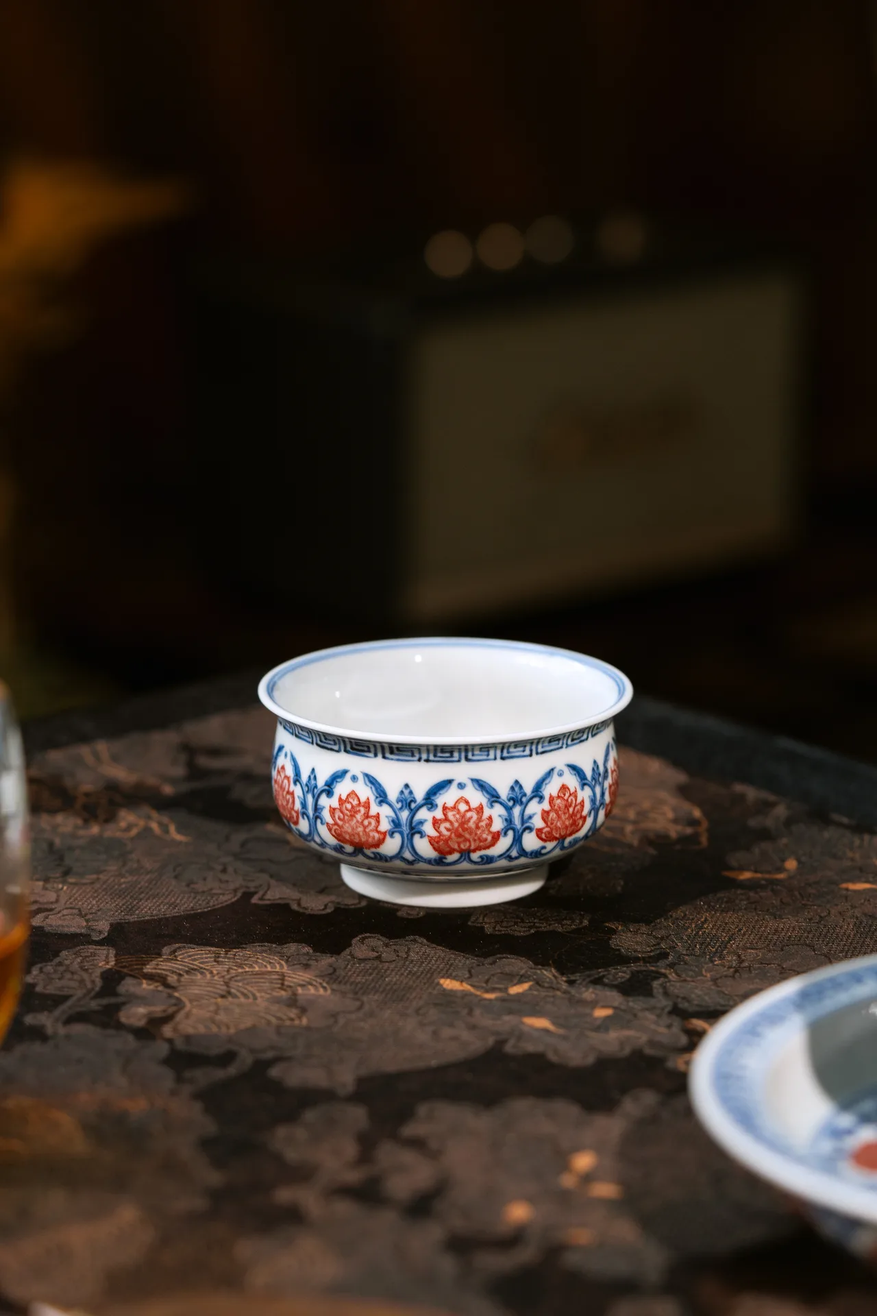青花釉里红十字杵金刚莲套组