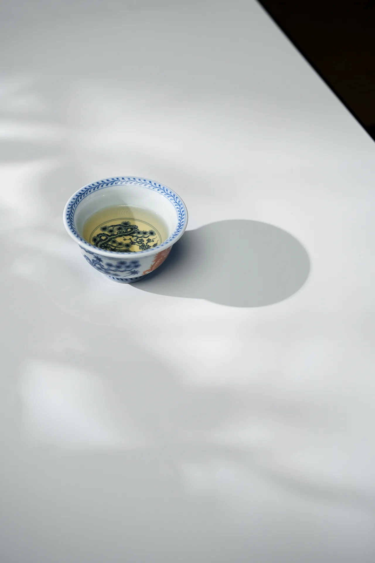 青花矾红松竹梅麒麟望月套组