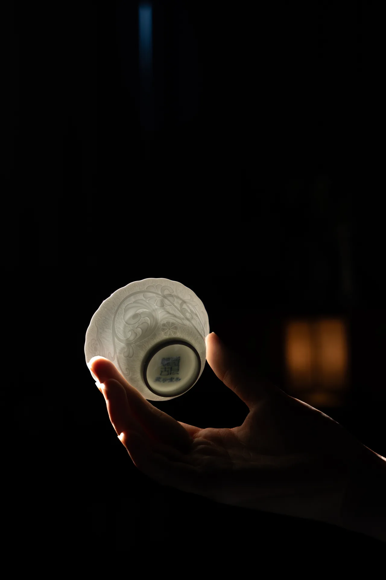 唐草纹内模印超薄胎套组-柴窑款