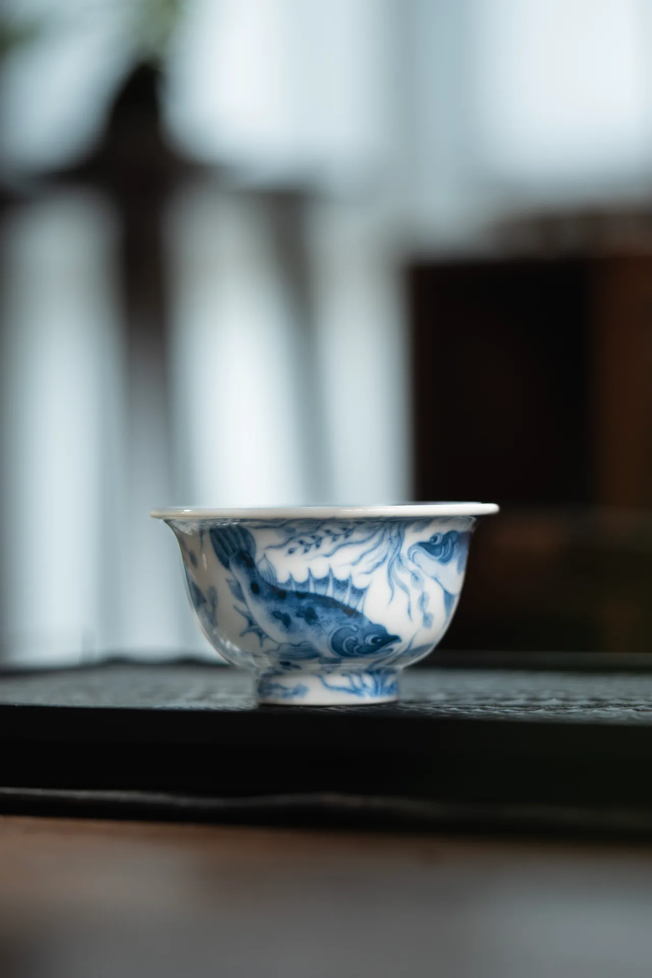 青花满绘鱼藻套组-柴窑款