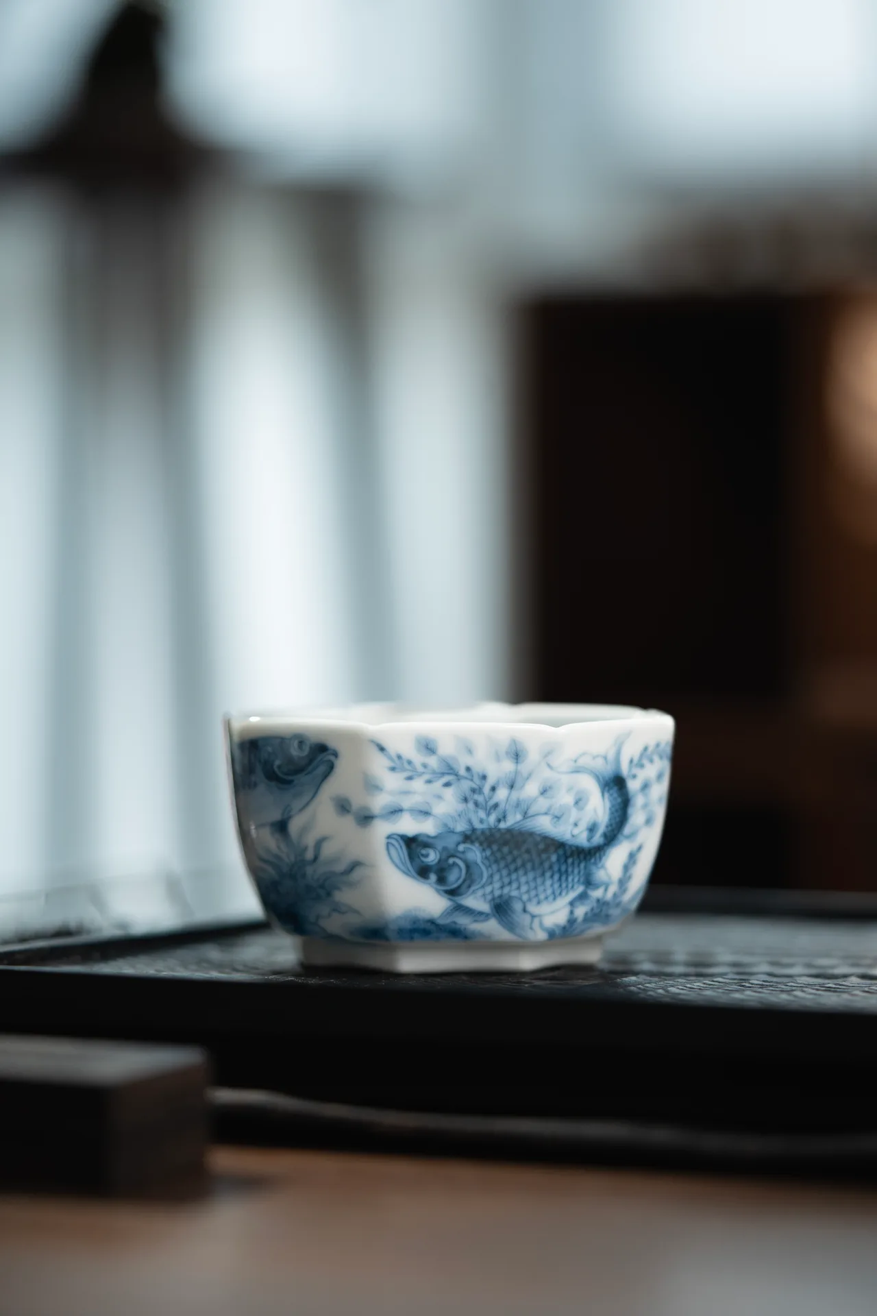 青花满绘鱼藻套组-柴窑款